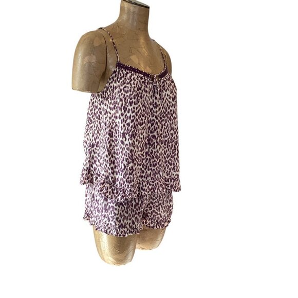 Kensie 2-Piece Lingerie Pajama Shorts Set Leopard/Cheetah Print Sz S #313J - Picture 4 of 10